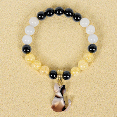 Olivenorma Glück & Glück Dreifarbiges Kalikokatzen-Edelsteinarmband - image 3