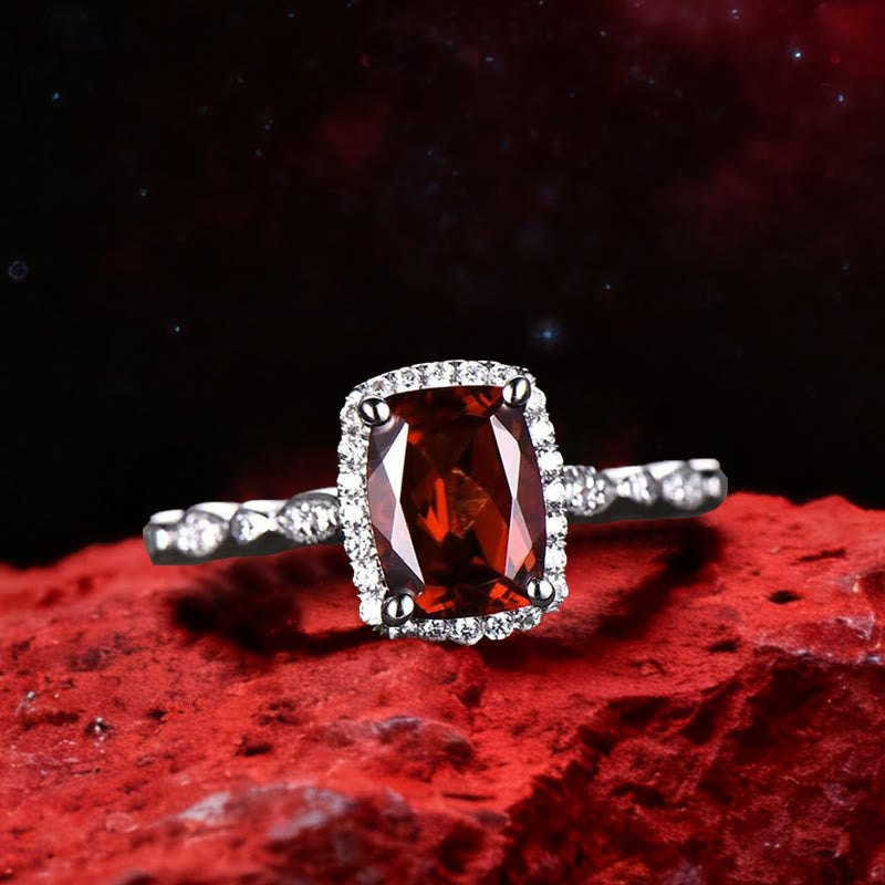 Olivenorma Der feurige Antares Obelisk Granat Duo Ring - image 6