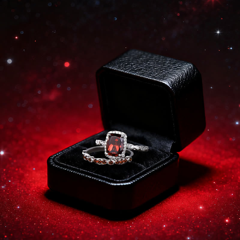 Olivenorma Der feurige Antares Obelisk Granat Duo Ring - image 3