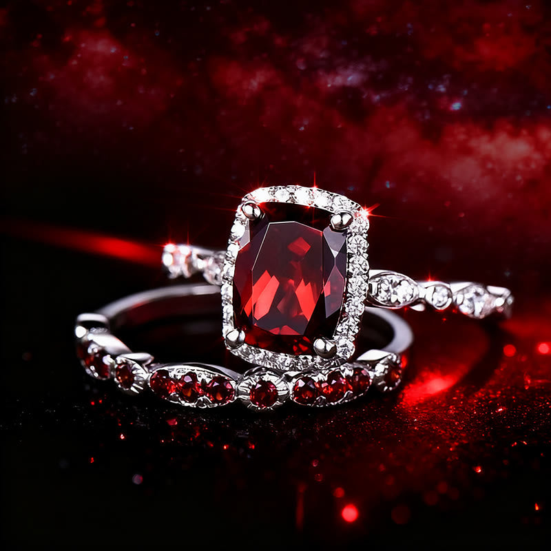 Olivenorma Der feurige Antares Obelisk Granat Duo Ring - US 10 - image 0