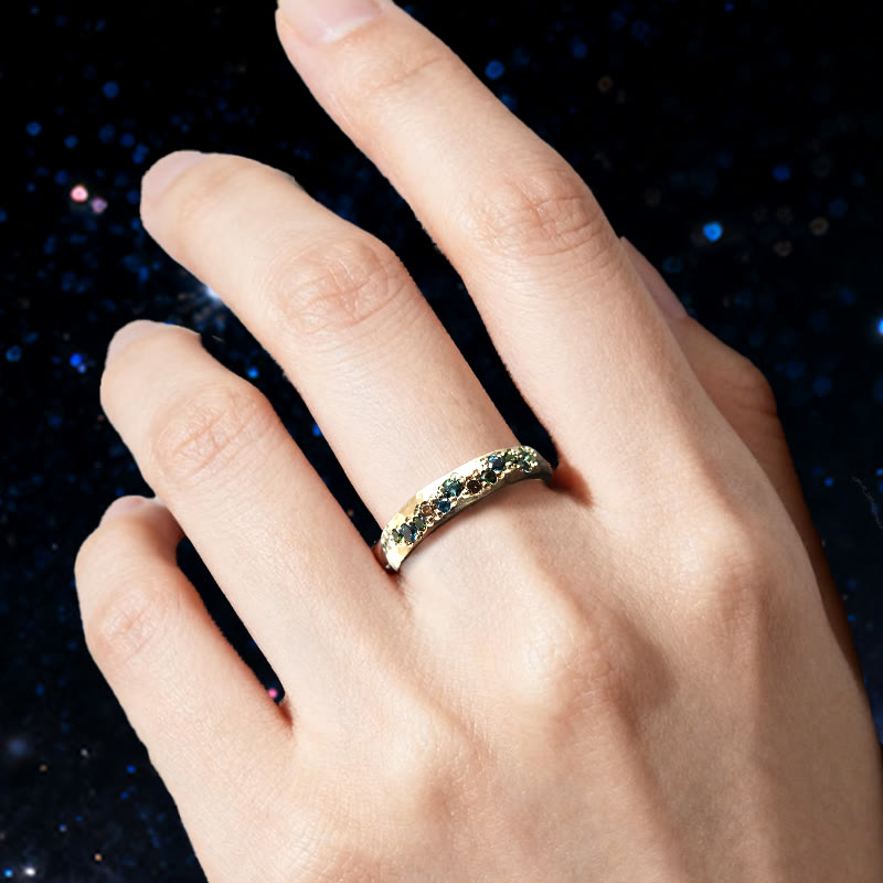 Olivenorma Stardust Serenade Zirkonia Regenbogen Ring - image 1