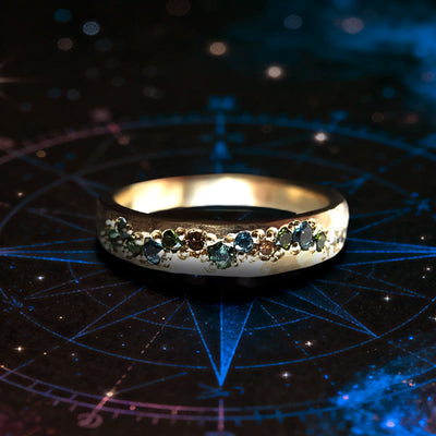 Olivenorma Stardust Serenade Zirkonia Regenbogen Ring - image 3