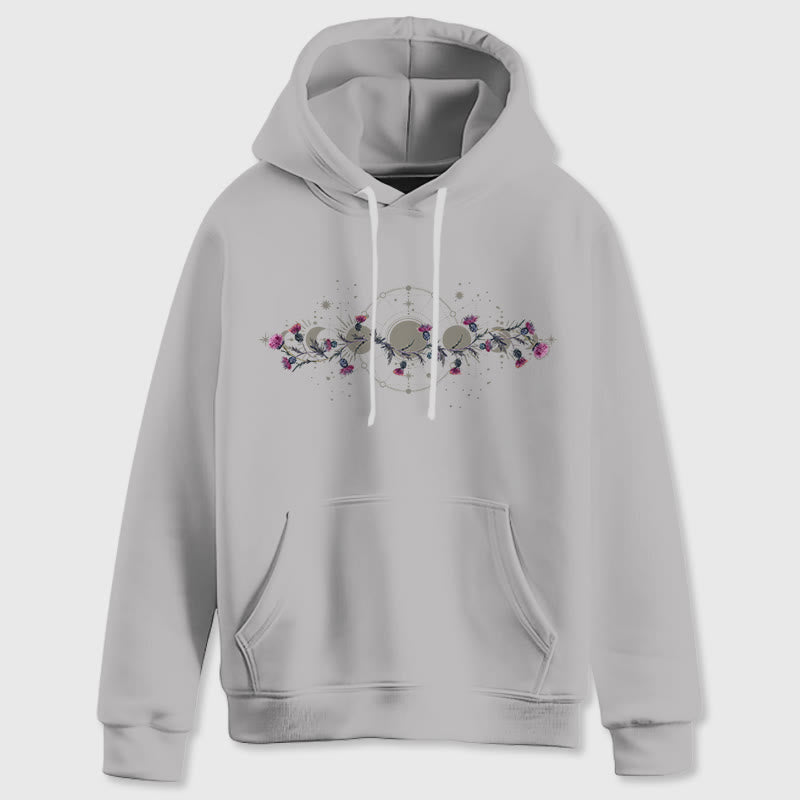Olivenorma Mystical Moon Phase Raven Floral Fleece Kapuzenpullover Tops Lose Hoodies - image 10