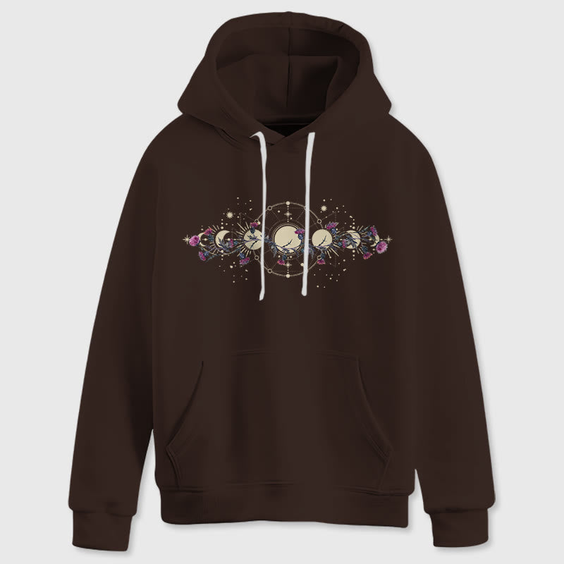 Olivenorma Mystical Moon Phase Raven Floral Fleece Kapuzenpullover Tops Lose Hoodies - image 13