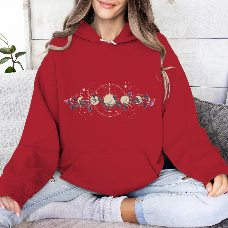 Olivenorma Mystical Moon Phase Raven Floral Fleece Kapuzenpullover Tops Lose Hoodies - image 20