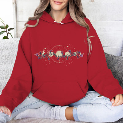 Olivenorma Mystical Moon Phase Raven Floral Fleece Kapuzenpullover Tops Lose Hoodies - image 20