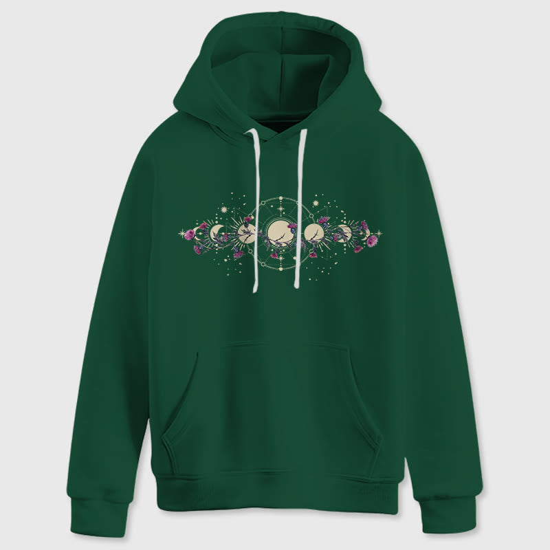 Olivenorma Mystical Moon Phase Raven Floral Fleece Kapuzenpullover Tops Lose Hoodies - image 22