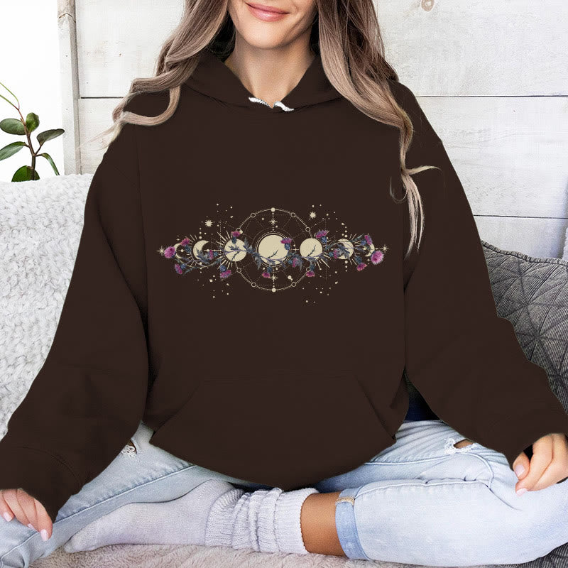 Olivenorma Mystical Moon Phase Raven Floral Fleece Kapuzenpullover Tops Lose Hoodies - image 14