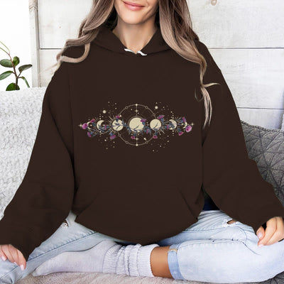 Olivenorma Mystical Moon Phase Raven Floral Fleece Kapuzenpullover Tops Lose Hoodies - image 14