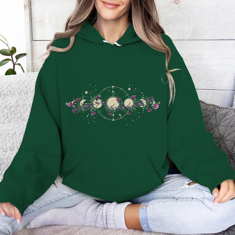 Olivenorma Mystical Moon Phase Raven Floral Fleece Kapuzenpullover Tops Lose Hoodies - image 23