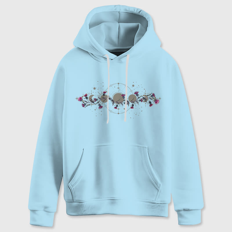 Olivenorma Mystical Moon Phase Raven Floral Fleece Kapuzenpullover Tops Lose Hoodies - image 25