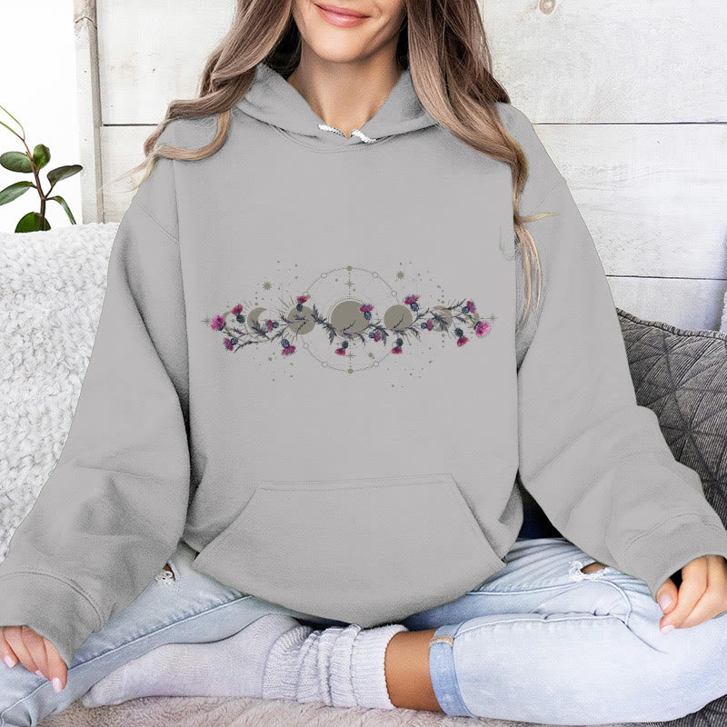 Olivenorma Mystical Moon Phase Raven Floral Fleece Kapuzenpullover Tops Lose Hoodies - image 11