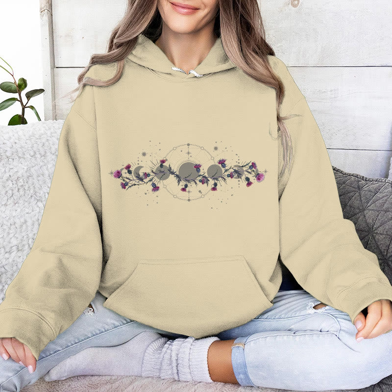 Olivenorma Mystical Moon Phase Raven Floral Fleece Kapuzenpullover Tops Lose Hoodies - image 17