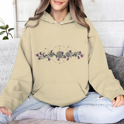 Olivenorma Mystical Moon Phase Raven Floral Fleece Kapuzenpullover Tops Lose Hoodies - image 17