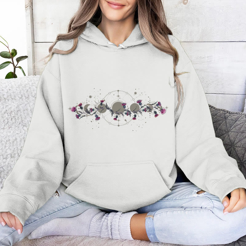 Olivenorma Mystical Moon Phase Raven Floral Fleece Kapuzenpullover Tops Lose Hoodies - image 8