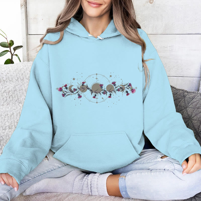 Olivenorma Mystical Moon Phase Raven Floral Fleece Kapuzenpullover Tops Lose Hoodies - image 26