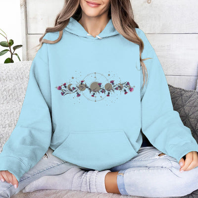Olivenorma Mystical Moon Phase Raven Floral Fleece Kapuzenpullover Tops Lose Hoodies - image 26
