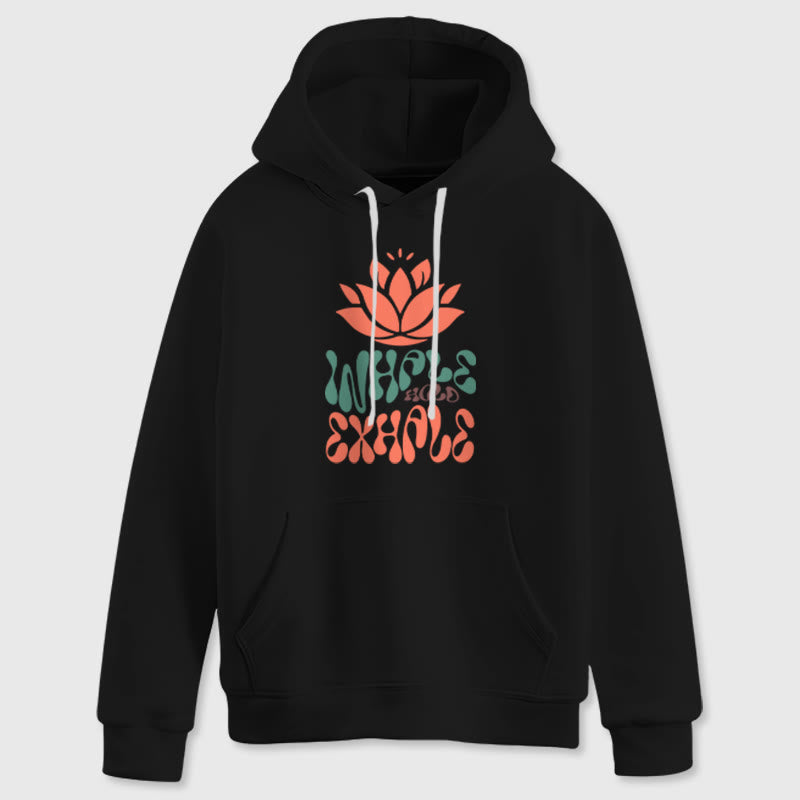 Olivenorma INHALE & EXHALE Lotus Yoga Meditation Fleecepullover Unisex Langarm Hoodies - image 5