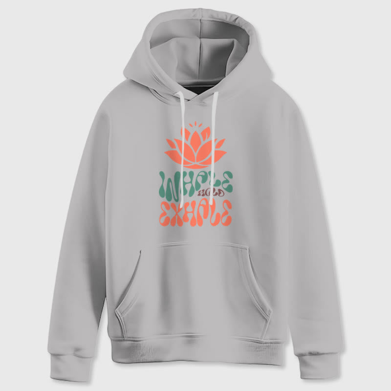 Olivenorma INHALE & EXHALE Lotus Yoga Meditation Fleecepullover Unisex Langarm Hoodies - image 7