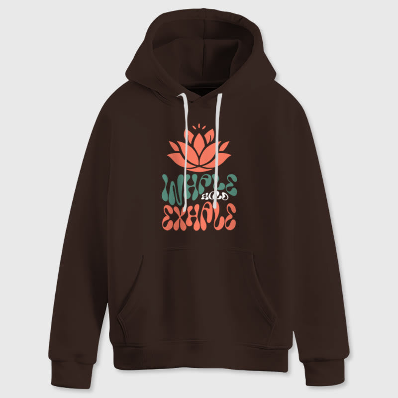 Olivenorma INHALE & EXHALE Lotus Yoga Meditation Fleecepullover Unisex Langarm Hoodies - image 9