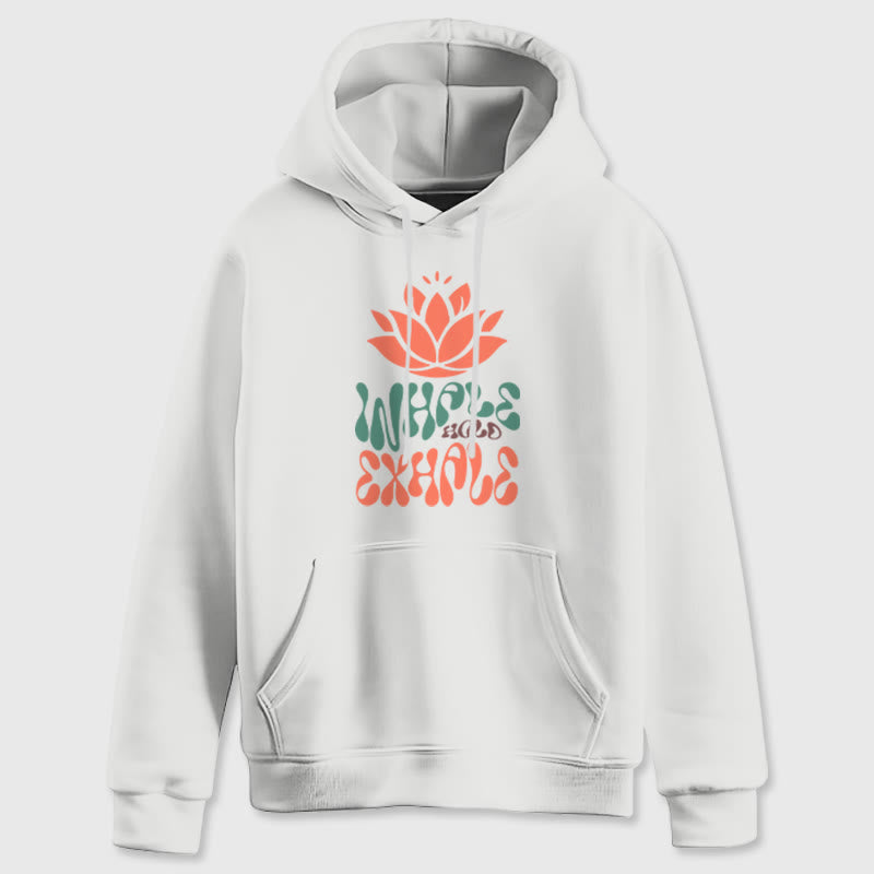 Olivenorma INHALE & EXHALE Lotus Yoga Meditation Fleecepullover Unisex Langarm Hoodies - image 1