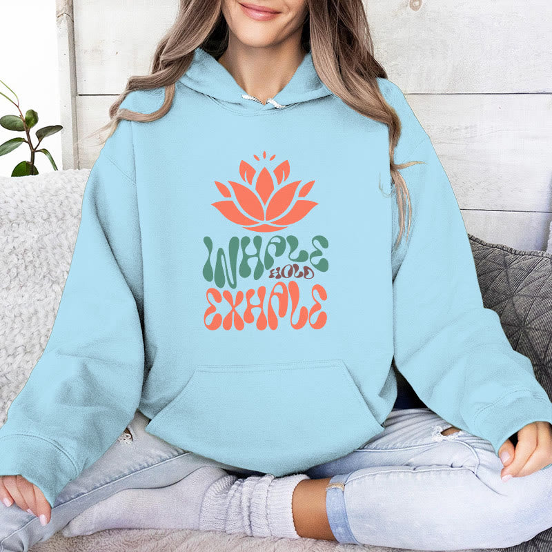 Olivenorma INHALE & EXHALE Lotus Yoga Meditation Fleecepullover Unisex Langarm Hoodies - Blau - 2XL - image 16