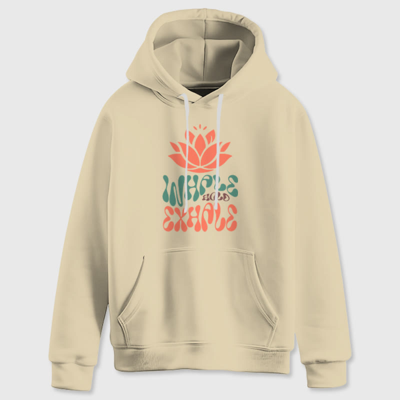 Olivenorma INHALE & EXHALE Lotus Yoga Meditation Fleecepullover Unisex Langarm Hoodies - image 11