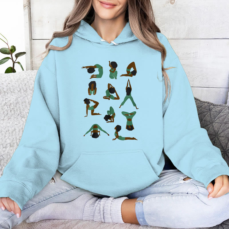 Olivenorma Yoga-Posen Übergroße Sweatshirts Outfits Fleecepullover Tops Hoodies - Blau - 2XL - image 0