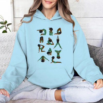 Olivenorma Yoga-Posen Übergroße Sweatshirts Outfits Fleecepullover Tops Hoodies - Blau - 2XL - image 0