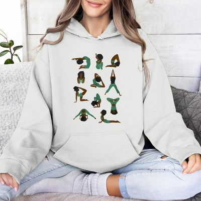 Olivenorma Yoga-Posen Übergroße Sweatshirts Outfits Fleecepullover Tops Hoodies - Weiß - 2XL - image 6