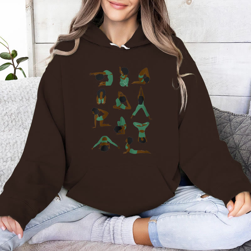 Olivenorma Yoga-Posen Übergroße Sweatshirts Outfits Fleecepullover Tops Hoodies - Braun - 2XL - image 10