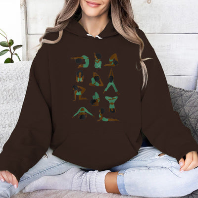 Olivenorma Yoga-Posen Übergroße Sweatshirts Outfits Fleecepullover Tops Hoodies - Braun - 2XL - image 10