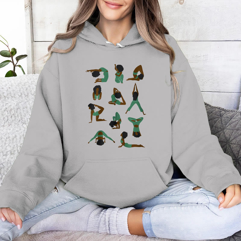 Olivenorma Yoga-Posen Übergroße Sweatshirts Outfits Fleecepullover Tops Hoodies - Grau - 2XL - image 8