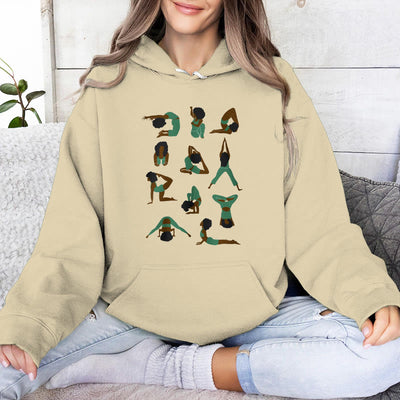 Olivenorma Yoga-Posen Übergroße Sweatshirts Outfits Fleecepullover Tops Hoodies - Hellgelb - 2XL - image 12