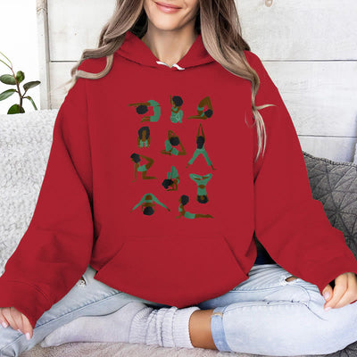 Olivenorma Yoga-Posen Übergroße Sweatshirts Outfits Fleecepullover Tops Hoodies - Rot - 2XL - image 14