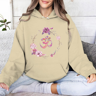 Olivenorma OM Symbol Blumen Inspirierende Pullover Fleece Top Lässige Yoga Hoodies - Hellgelb - 2XL - image 11