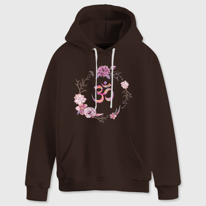 Olivenorma OM Symbol Blumen Inspirierende Pullover Fleece Top Lässige Yoga Hoodies - image 1