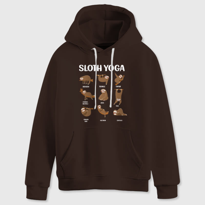 Olivenorma Lustige Faultier-Yoga-Posen Meditation Yoga Sweatshirts Fleece Hoodies - Braun - 2XL - image 10