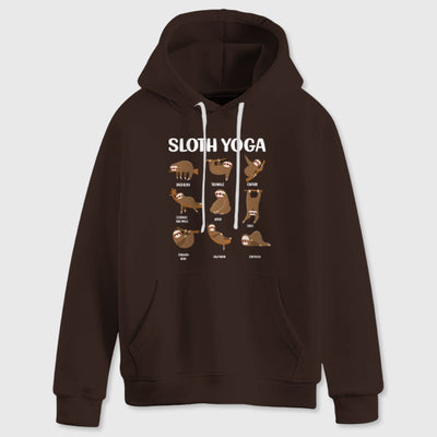 Olivenorma Lustige Faultier-Yoga-Posen Meditation Yoga Sweatshirts Fleece Hoodies - Braun - 2XL - image 10