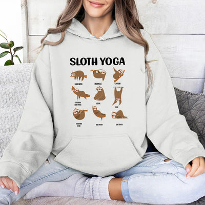 Olivenorma Lustige Faultier-Yoga-Posen Meditation Yoga Sweatshirts Fleece Hoodies - Weiß - 2XL - image 6
