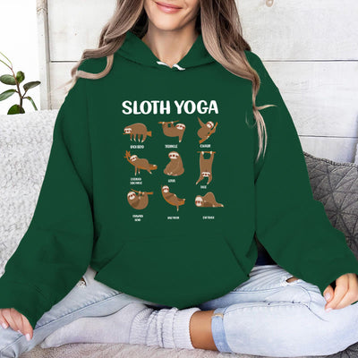 Olivenorma Lustige Faultier-Yoga-Posen Meditation Yoga Sweatshirts Fleece Hoodies - Grün - 2XL - image 0