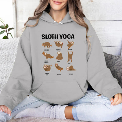 Olivenorma Lustige Faultier-Yoga-Posen Meditation Yoga Sweatshirts Fleece Hoodies - Grau - 2XL - image 8