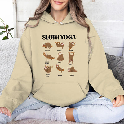 Olivenorma Lustige Faultier-Yoga-Posen Meditation Yoga Sweatshirts Fleece Hoodies - Hellgelb - 2XL - image 12