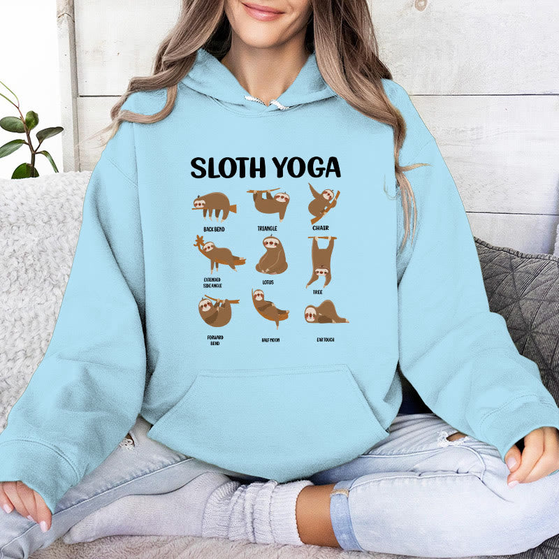 Olivenorma Lustige Faultier-Yoga-Posen Meditation Yoga Sweatshirts Fleece Hoodies - Blau - 2XL - image 16