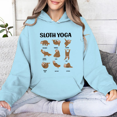 Olivenorma Lustige Faultier-Yoga-Posen Meditation Yoga Sweatshirts Fleece Hoodies - Blau - 2XL - image 16