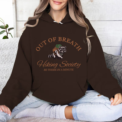 Olivenorma OUT OF BREATH Waschbär-Heilpullover, Unisex-Fleece-Oberteile, lockere Passform, Hoodies - Braun - 2XL - image 8