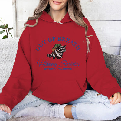 Olivenorma OUT OF BREATH Waschbär-Heilpullover, Unisex-Fleece-Oberteile, lockere Passform, Hoodies - Rot - 2XL - image 12