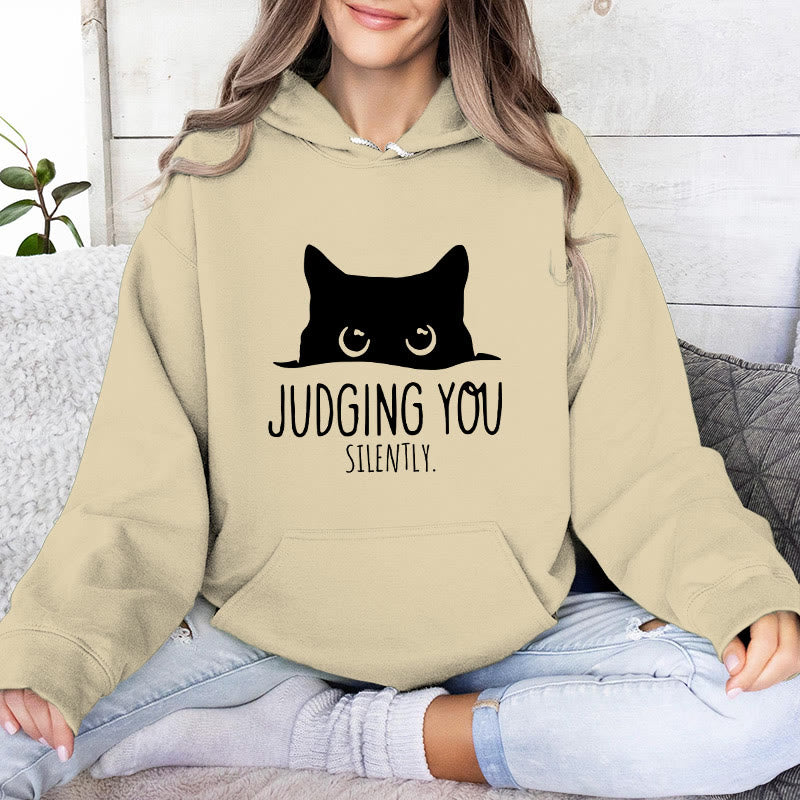 Olivenorma JUDGING YOU SILENTLY Süßes Kätzchen, lockere Passform, Sweatshirts für Damen und Herren, Hoodies - Hellgelb - 2XL - image 8