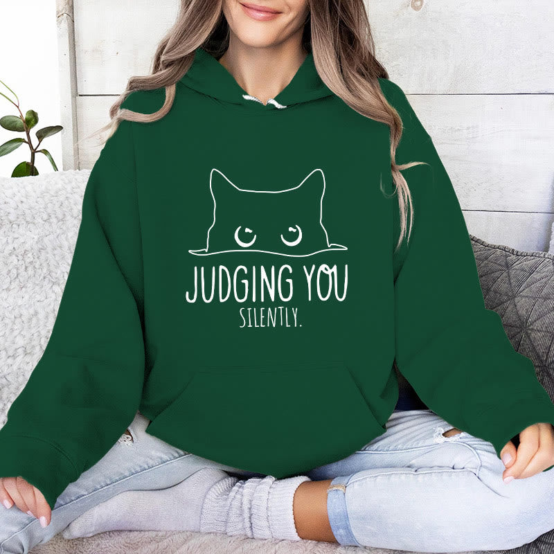 Olivenorma JUDGING YOU SILENTLY Süßes Kätzchen, lockere Passform, Sweatshirts für Damen und Herren, Hoodies - Grün - 2XL - image 16