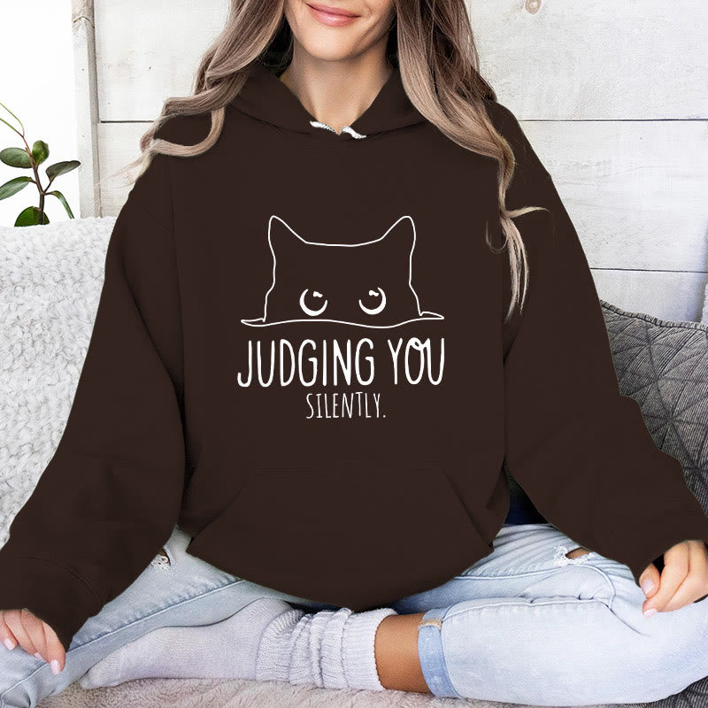 Olivenorma JUDGING YOU SILENTLY Süßes Kätzchen, lockere Passform, Sweatshirts für Damen und Herren, Hoodies - Braun - 2XL - image 14